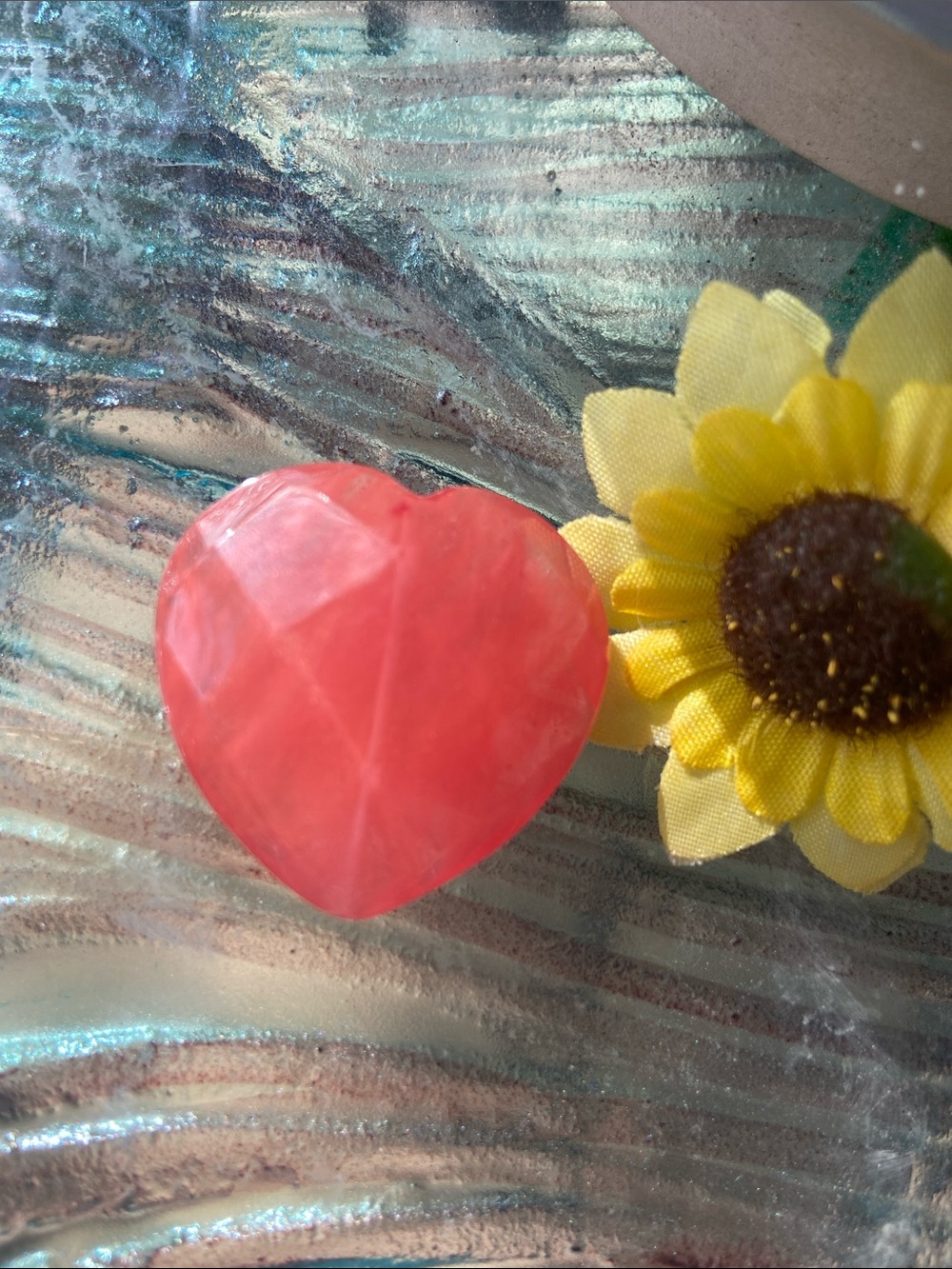 Faceted Rose Quartz Heart